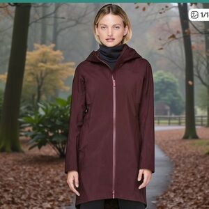 lululemon athletica Longline Hooded Trench Coat in Deep Wine